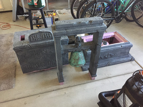 Foam tombstone ready for assembly