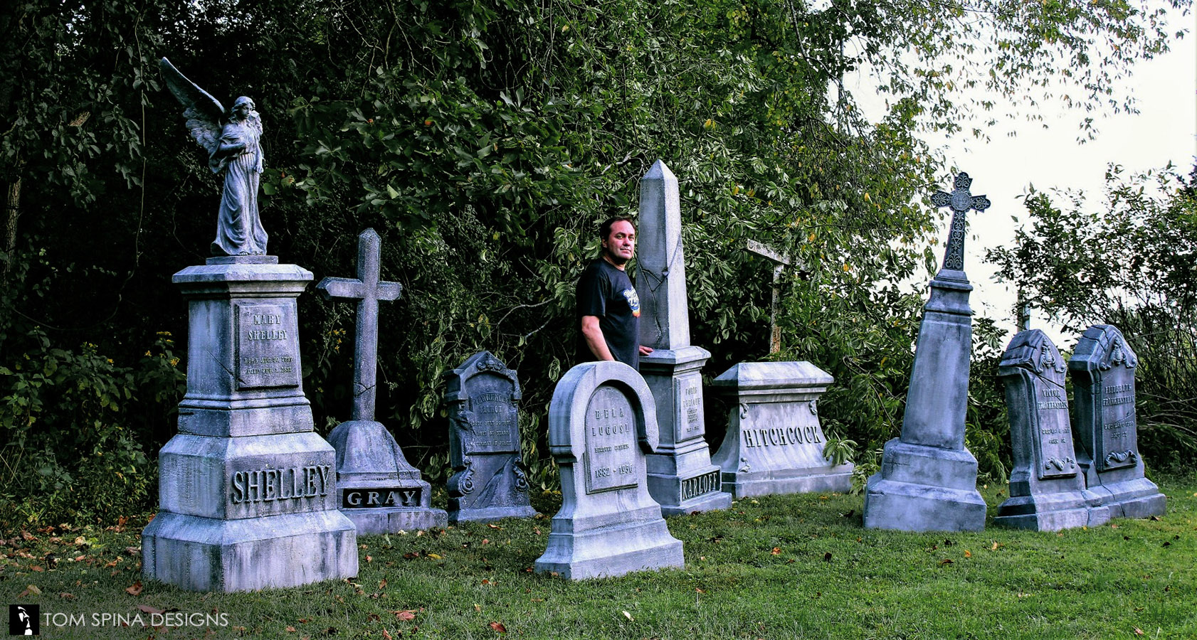 Haunt Props Graveyards Halloween Foam Tombstones Set of 4 Realistic 16" Asst 