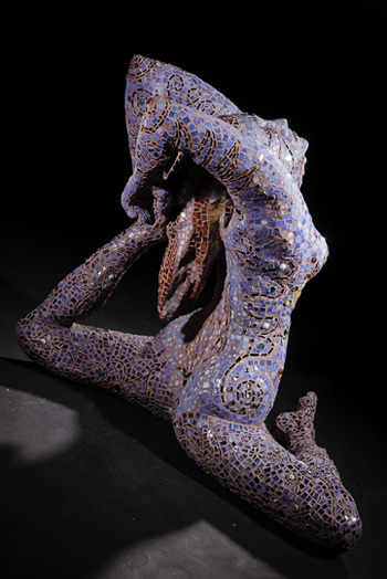 yoga mosaic sculpture