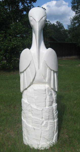 Bird totem sculpture