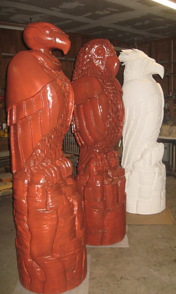 Bird Totem sculptures by John Herasymiuk