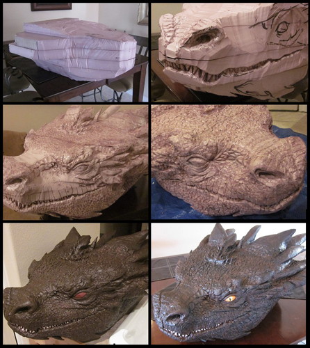 Foam dragon head for cosplay