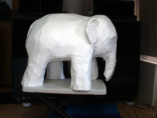 Elephant sculpture refinement