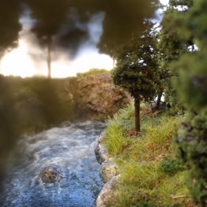 realistic river diorama