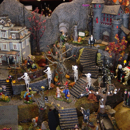 halloween village displays