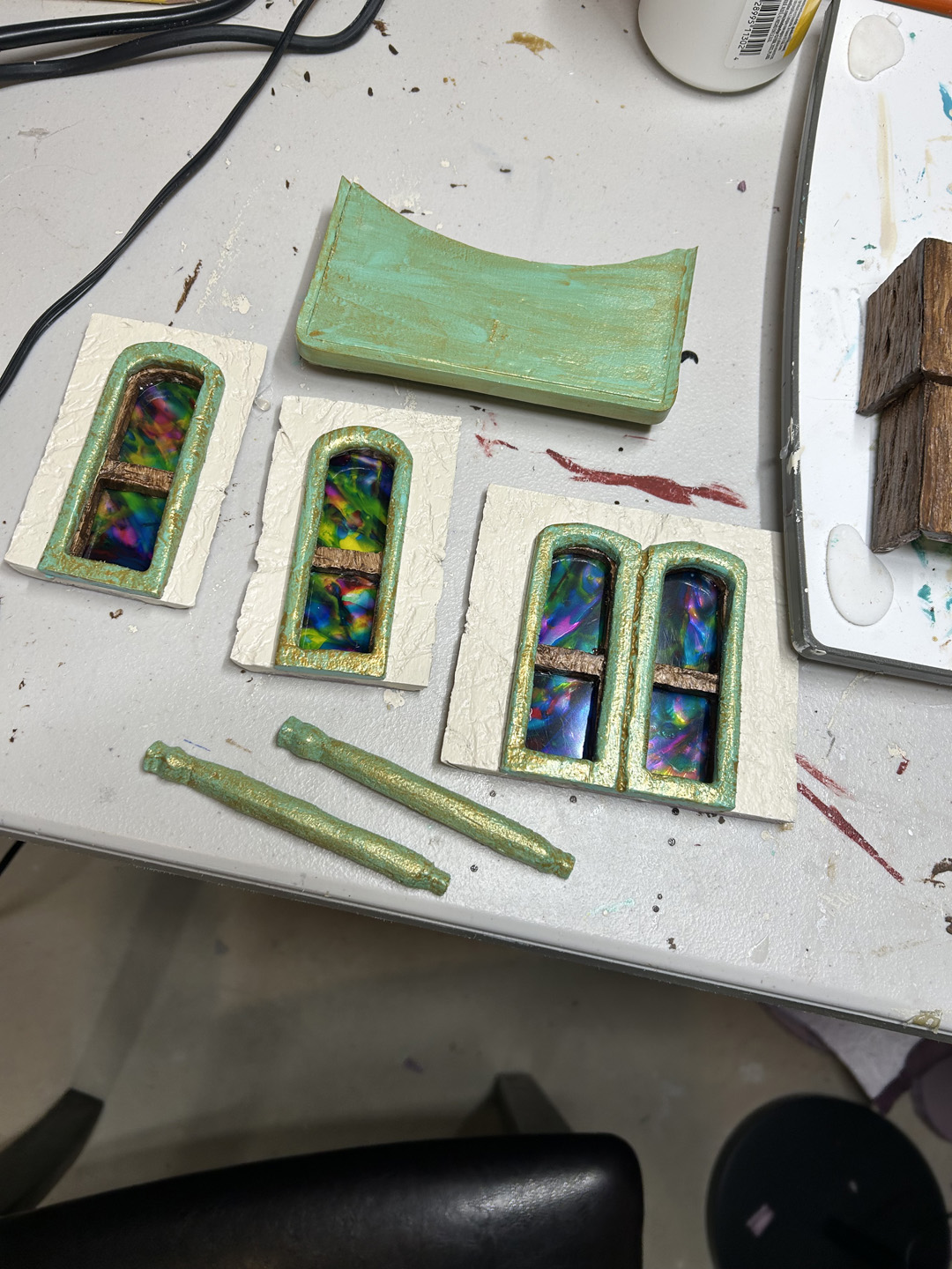 windows for a mini replica of rapunzel's tower