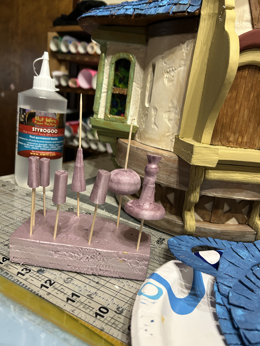 ornaments for a mini replica of rapunzel's tower