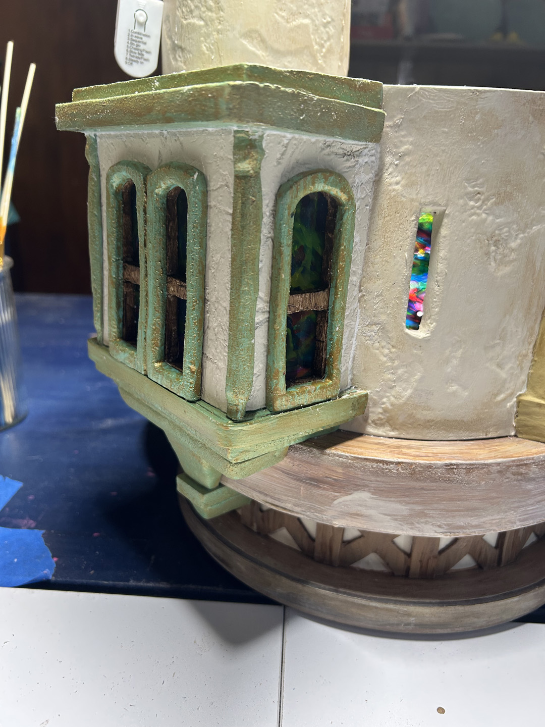 windows for a mini replica of rapunzel's tower